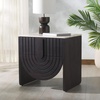 image:imageSAFAVIEH Couture Collection Floris TravertineBlack Solid Wood 1Drawer Accent Table Nightstand