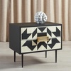image:imageSAFAVIEH Couture Collection Kimori BlackWhite Aztec 2Drawer Nightstand Fully Assembled