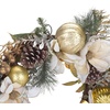 image:imageSAFAVIEH Home Collection  28 Faux Needle Pine Wreath with White Poinsettias amp Gold Accents FXP1034AGreenGold