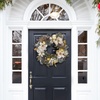 image:imageSAFAVIEH Home Collection  28 Faux Needle Pine Wreath with White Poinsettias amp Gold Accents FXP1034AGreenGold