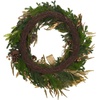 image:imageSAFAVIEH Home Collection  Luxe Gilded Pine Holiday Wreath with Gold Ornaments Ribbon amp Pinecones 34Inch Festive Decor FXP1097AMulticolor