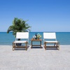 image:imageSAFAVIEH Outdoor Collection Darryl NaturalWhite Woven 5Piece Patio SetNaturalWhite
