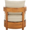 image:imageSAFAVIEH Outdoor Patio Furniture Collection  Kento Natural Wood Arm Chair Set of 2 with Taupe Cushions Wide amp Deep Comfortable Seating Modern Design PAT7097ANaturalTaupe