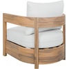 image:imageSAFAVIEH Outdoor Patio Furniture Collection  Kento Natural Wood Arm Chair Set of 2 with Taupe Cushions Wide amp Deep Comfortable Seating Modern Design PAT7097AOakIvory