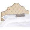 image:imageSafavieh MCR4036HQ Mercer Collection Arebelle Velvet Headboard Queen WhiteBuckwheat