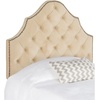 image:imageSafavieh MCR4036HQ Mercer Collection Arebelle Velvet Headboard Queen WhiteBuckwheat