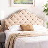 image:imageSafavieh MCR4036HQ Mercer Collection Arebelle Velvet Headboard Queen WhiteBuckwheat