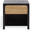 image:imageSAFAVIEH Couture Collection  Halcyon Black amp Travertine Drawer Nightstand Fully Assembled Bedside Table with Storage SFV5776ATravertineBlack