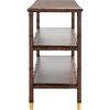 image:imageSAFAVIEH Home Collection Tudor Dark BrownGold 3Shelf Console Table Fully Assembled