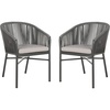 image:imageSAFAVIEH Outdoor Collection Matteo Grey Stackable Rope Chair Set of 2