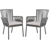 image:imageSAFAVIEH Outdoor Collection Paolo Grey Stackable Rope Chair Set of 2