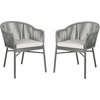 image:imageSAFAVIEH Outdoor Collection Stefano Grey Stackable Rope Chair Set of 2