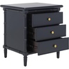 image:imageSafavieh Home Collection Mina Modern Coastal 3 Drawer 25 Bamboo Nightstand WhiteNavyGold