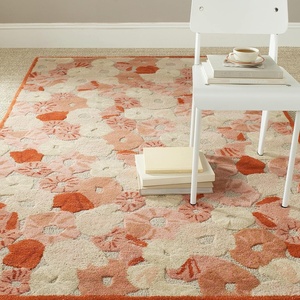 image:imageMartha Stewart x SAFAVIEH Area Rug Collection  6 Round Cornucopia Beige Handmade Wool amp Viscose Ideal for Living Room Bedroom Office Dining Space MSR3625CCayenne Red