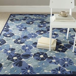 image:imageMartha Stewart x SAFAVIEH Area Rug Collection  6 Round Cornucopia Beige Handmade Wool amp Viscose Ideal for Living Room Bedroom Office Dining Space MSR3625CAzurite Blue