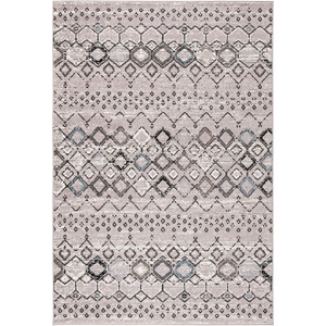image:imageSAFAVIEH Amsterdam Collection Accent Rug  23 x 4 Ivory amp Multi Moroccan Boho Design NonShedding amp Easy Care Ideal for High Traffic Areas in Entryway Living Room Bedroom AMS108KLight GreyBrown