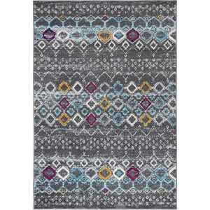 image:imageSAFAVIEH Amsterdam Collection Accent Rug  23 x 4 Ivory amp Multi Moroccan Boho Design NonShedding amp Easy Care Ideal for High Traffic Areas in Entryway Living Room Bedroom AMS108KDark GreyIvory