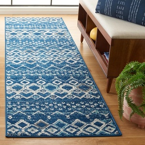 image:imageSAFAVIEH Amsterdam Collection Accent Rug  23 x 4 Ivory amp Multi Moroccan Boho Design NonShedding amp Easy Care Ideal for High Traffic Areas in Entryway Living Room Bedroom AMS108KNavyBeige
