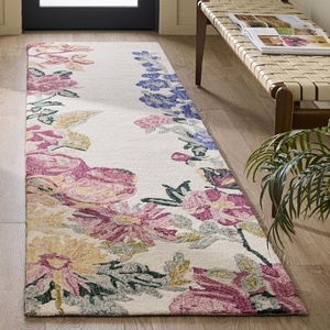 image:imageSAFAVIEH Area Rug 4x6  Jardin Collection  Ivory amp Pink Handmade Wool Floral Design Ideal for Living Room Bedroom Dining Space JAR475AIvoryPink