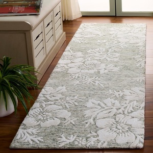 image:imageSAFAVIEH Area Rug 8x10  Glamour Collection  Large  Light Pink Handmade Wool amp Viscose Floral Design Ideal for Living Room Bedroom Dining Space GLM151UGreenIvory