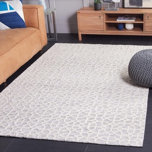 image:imageSAFAVIEH Audrey Collection Area Rug  6 Square Ivory Modern Geometric Design Ideal for Living Room Bedroom Dining Room AUD103A6SQLight GreyBeige