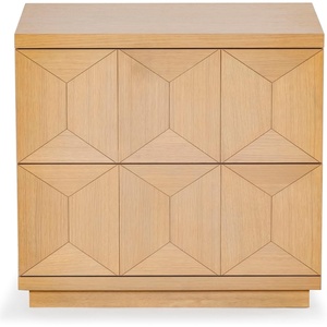 image:imageSAFAVIEH Couture Collection Deziree Natural Brown 2Drawer Nightstand Fully AssembledNatural