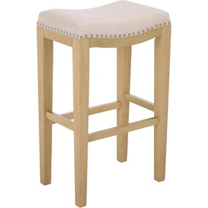 image:imageSAFAVIEH Furniture  Amabi 30Inch Bar Stool  Grey Linen amp Black Legs  Solid Wood  Ideal for Kitchen Dining Room BST5602BCreamNatural