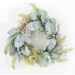 image:imageSAFAVIEH Home Collection Faux Artificial 21inch Chrysanthemum amp Dusty Miller Decorative Wreath