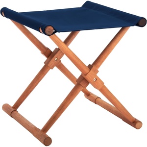 image:imageSAFAVIEH Outdoor Patio Furniture Collection  Breanne Natural amp Navy Striped Outdoor Stool Set of 2 Solid Wood Folding Accent Seating PAT7053CSET2Natural  Navy