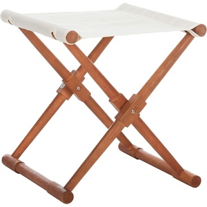 image:imageSAFAVIEH Outdoor Patio Furniture Collection  Breanne Natural amp Navy Striped Outdoor Stool Set of 2 Solid Wood Folding Accent Seating PAT7053CSET2NaturalBeige