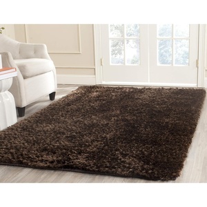 image:imageSAFAVIEH Saint Tropez Shag Collection 8 x 10 Snow White STS641W Handmade Solid 1inch Thick Area RugChocolate