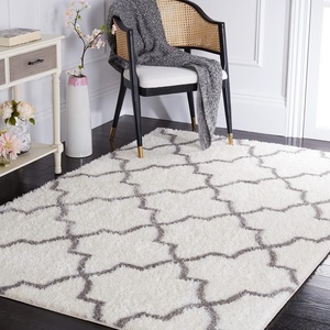 image:imageSAFAVIEH Tahoe Shag Collection Area Rug  5 x 7 White amp Grey Moroccan Boho Design NonShedding amp Easy Care 12inch Thick Ideal for High Traffic Areas in Living Room Bedroom THO627CWhiteGrey