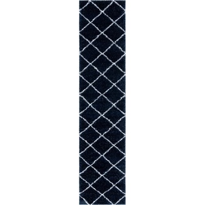 image:imageSAFAVIEH Tahoe Shag Collection Area Rug  9 x 12 Light Grey amp White Trellis Design NonShedding amp Easy Care 12inch Thick Ideal for High Traffic Areas in Living Room Bedroom THO676FNavyWhite
