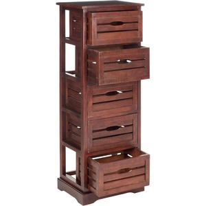 image:imageSafavieh American Homes Collection Sarina Black 5Drawer CabinetDark Cherry