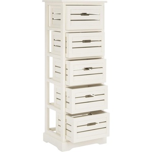 image:imageSafavieh American Homes Collection Sarina Black 5Drawer CabinetDistressed Cream