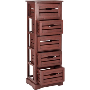 image:imageSafavieh American Homes Collection Sarina Black 5Drawer CabinetRed