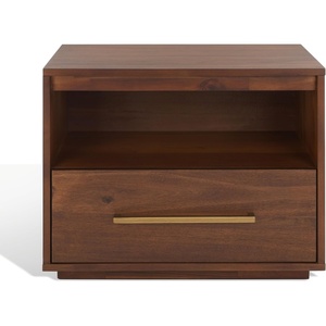 image:imageSafavieh Couture Mallory Dark Chocolate 1Drawer Storage NightstandBrown