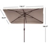 image:imageSAFAVIEH 65x10ft Outdoor Patio Umbrella Rectangular Valance Beige amp White Trim Auto Crank Tilt UV Resistant for Deck Backyard Poolside PAT8306CBeige  White