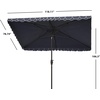 image:imageSAFAVIEH 65x10ft Outdoor Patio Umbrella Rectangular Valance Beige amp White Trim Auto Crank Tilt UV Resistant for Deck Backyard Poolside PAT8306CNavy  White