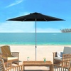 image:imageSAFAVIEH 9ft Outdoor Patio Umbrella Round Hurst Collection Black Push up UV Resistant for Deck Backyard Poolside PAT8002DBlack
