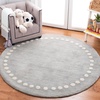 image:imageSAFAVIEH Area Rug 8x10  Kids Collection  Large  Pink Handmade Wool Polka Dot Border Pattern Ideal for Bedroom Playroom Nursery Boys amp Girls Room SFK802UGrey