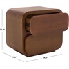 image:imageSAFAVIEH Couture Collection  Herald Brown 2Drawer Wood Nightstand Modern Bedroom Storage Fully Assembled SFV5546ABrown