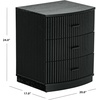 image:imageSAFAVIEH Couture Collection Shelbie Black 3Drawer Reeded Nightstand Fully Assembled Bedside Accent TableBlackBlack
