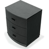 image:imageSAFAVIEH Couture Collection Shelbie Black 3Drawer Reeded Nightstand Fully Assembled Bedside Accent TableBlackBlack