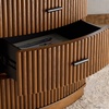 image:imageSAFAVIEH Couture Collection Shelbie Black 3Drawer Reeded Nightstand Fully Assembled Bedside Accent TableMedium OakBlack