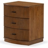 image:imageSAFAVIEH Couture Collection Shelbie Black 3Drawer Reeded Nightstand Fully Assembled Bedside Accent TableMedium OakBlack