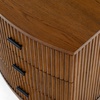 image:imageSAFAVIEH Couture Collection Shelbie Black 3Drawer Reeded Nightstand Fully Assembled Bedside Accent TableMedium OakBlack