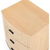 image:imageSAFAVIEH Couture Collection Shelbie Black 3Drawer Reeded Nightstand Fully Assembled Bedside Accent TableOakBlack