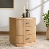 image:imageSAFAVIEH Couture Collection Shelbie Black 3Drawer Reeded Nightstand Fully Assembled Bedside Accent TableOakBlack