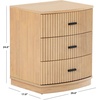 image:imageSAFAVIEH Couture Collection Shelbie Black 3Drawer Reeded Nightstand Fully Assembled Bedside Accent TableOakBlack